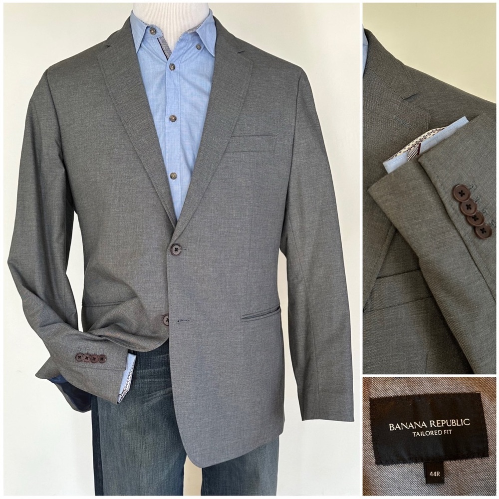 BANANA REPUBLIC Mens Blazer Sport Coat Casual Jacket Size 44R Cotton Suit